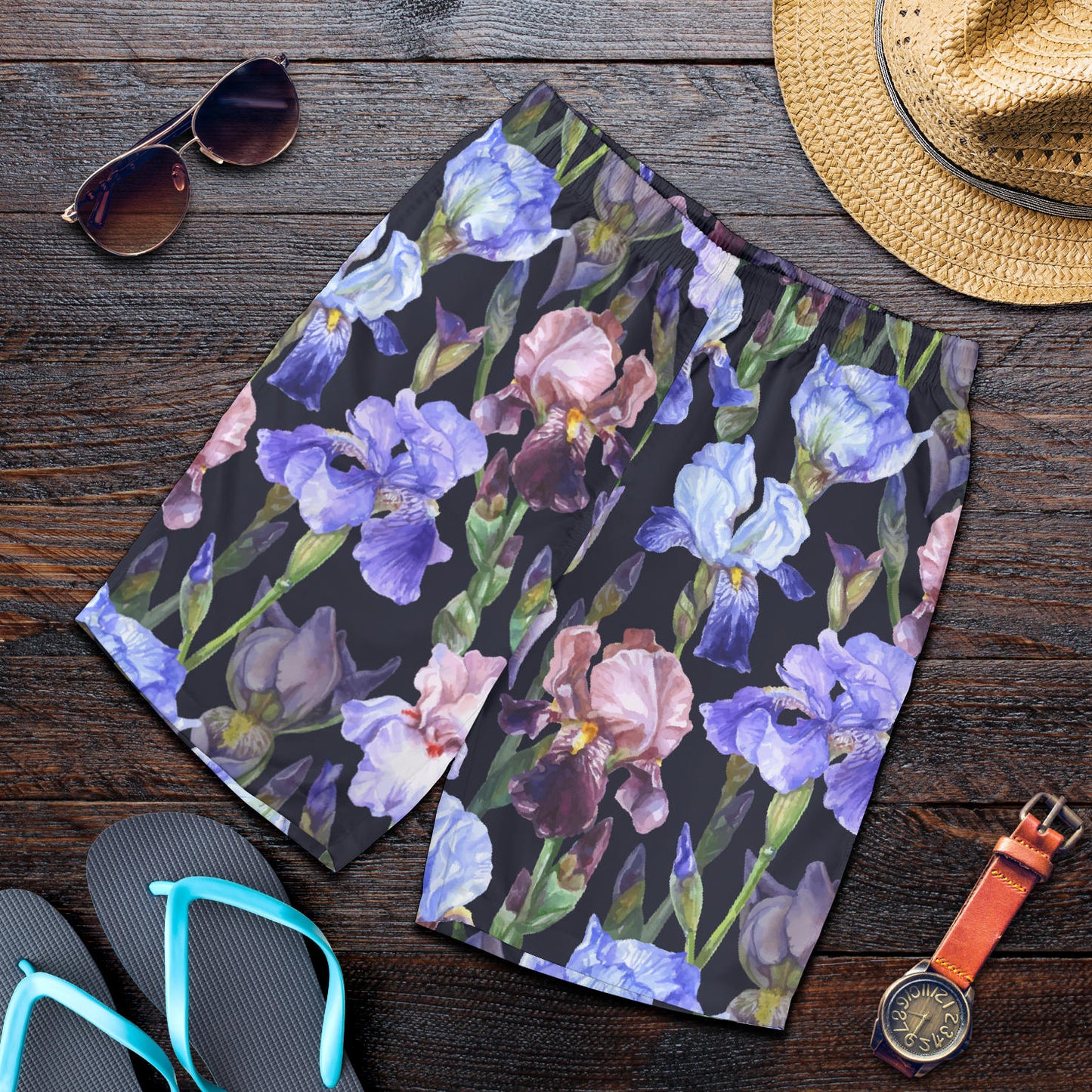 Iris Pattern Print Design IR04 Mens Shorts