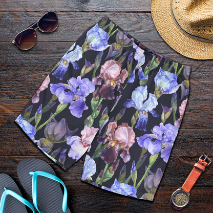 Iris Pattern Print Design IR04 Mens Shorts