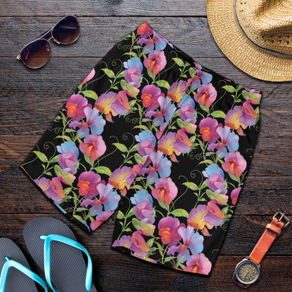 Peony Pattern Print Design PE012 Mens Shorts