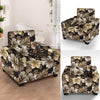 Brown Hibiscus Tropical Armchair Slipcover