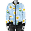 Daisy Pattern Print Design DS010 Women Bomber Jacket