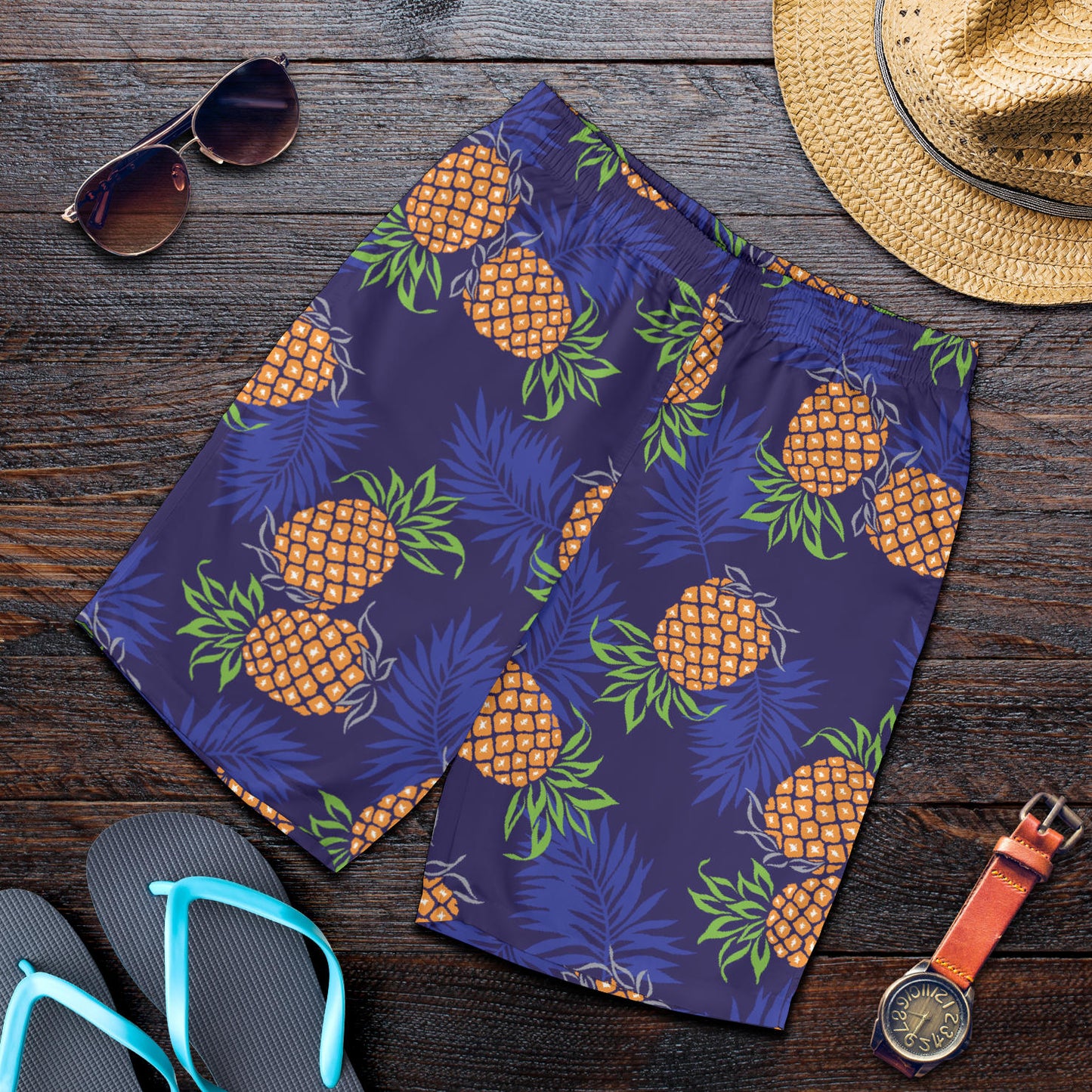 Pineapple Pattern Print Design PP02 Mens Shorts