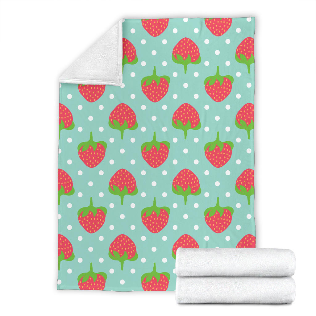 Strawberry Pattern Print Design SB06 Fleece Blanket