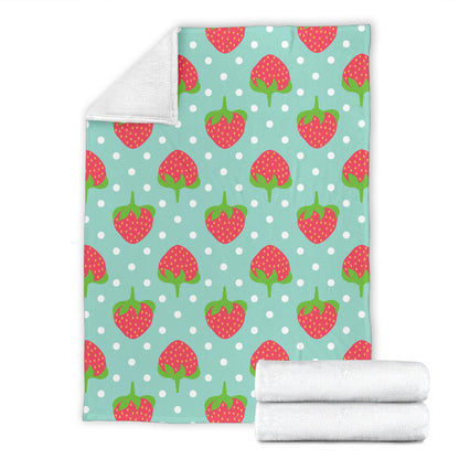 Strawberry Pattern Print Design SB06 Fleece Blanket