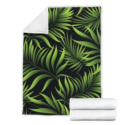 Palm Leaves Pattern Print Design PL07 Fleece Blanket