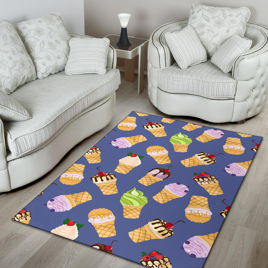 Ice Cream Pattern Print Design IC03 Area Rugs
