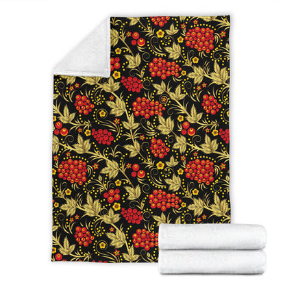 Cranberry Pattern Print Design CB02 Fleece Blanket