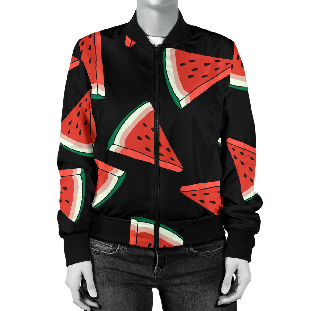 Watermelon Pattern Print Design WM01 Women Bomber Jacket