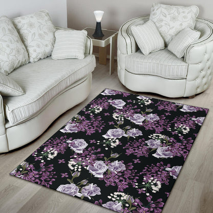 Lilac Pattern Print Design LI04 Area Rugs