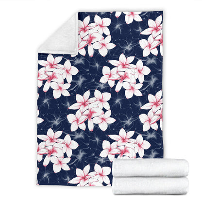 Plumeria Pattern Print Design PM017 Fleece Blanket