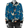 Anchor Pattern Print Design 02 Women's Bomber Jacket