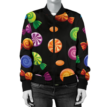 Candy Pattern Print Design 01 Women's Bomber Jacket