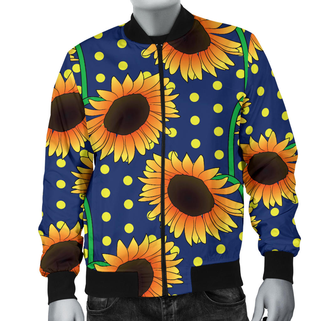 Sunflower Pattern Print Design SF03 Men Bomber Jacket