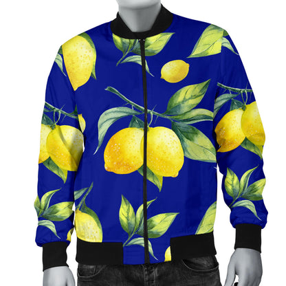 Lemon Pattern Print Design LM06 Men Bomber Jacket