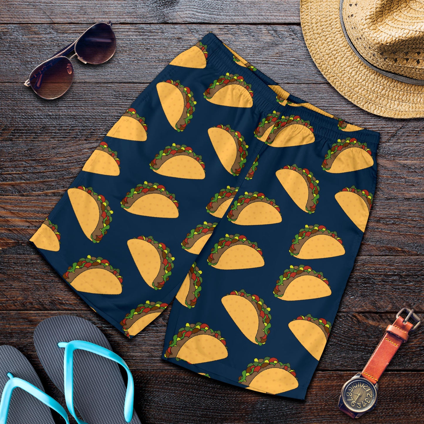 Taco Pattern Print Design TC04 Mens Shorts