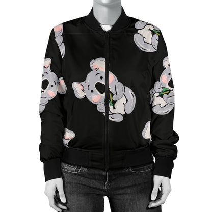 Koala Pattern Print Design 05 Women's Bomber Jacket