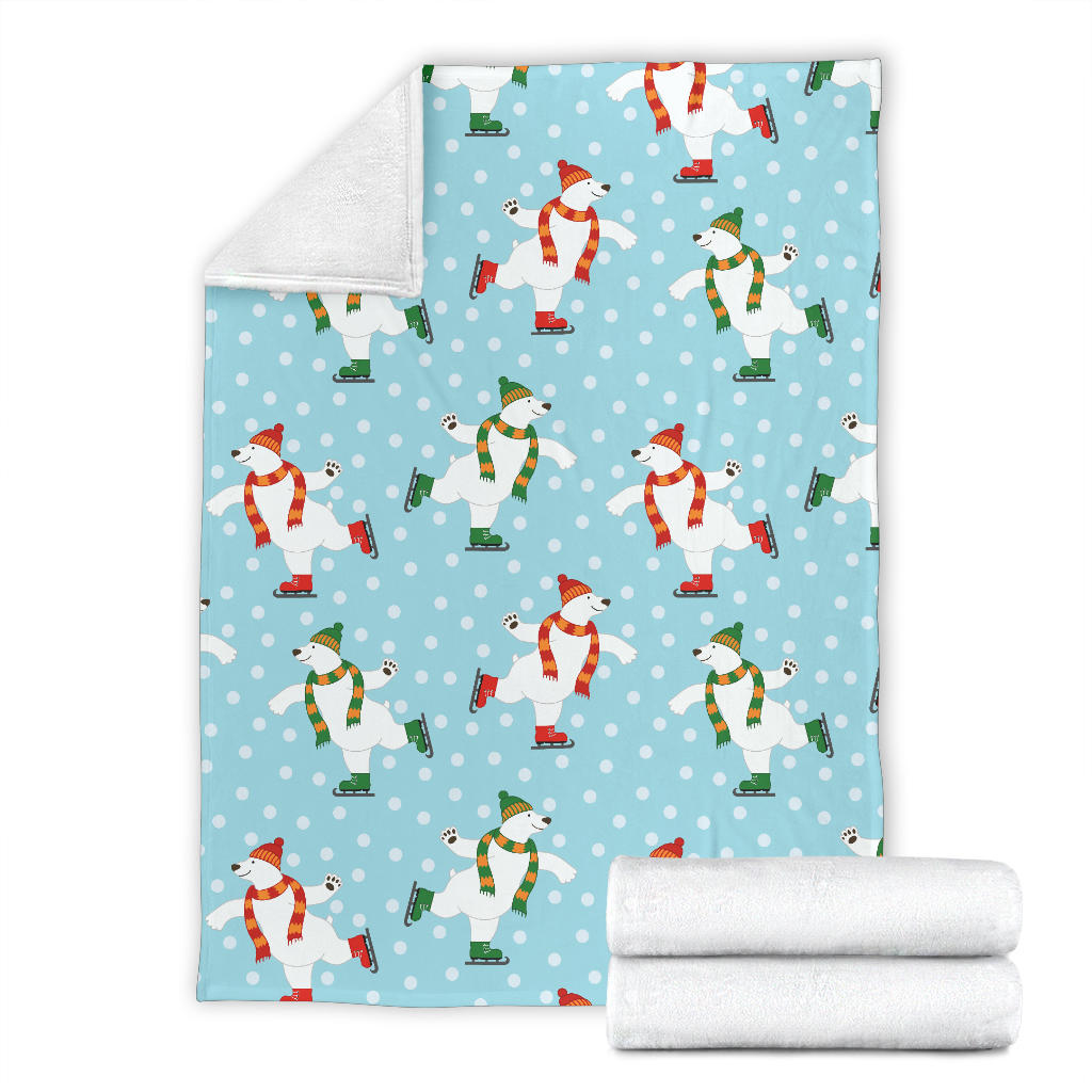 Polar Bear Pattern Print Design PB07 Fleece Blanket