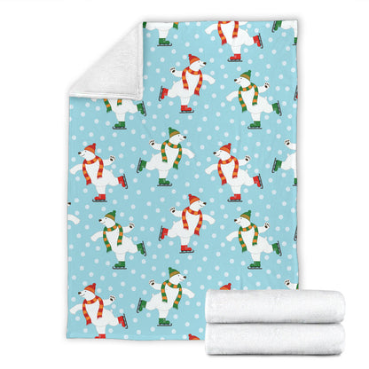 Polar Bear Pattern Print Design PB07 Fleece Blanket