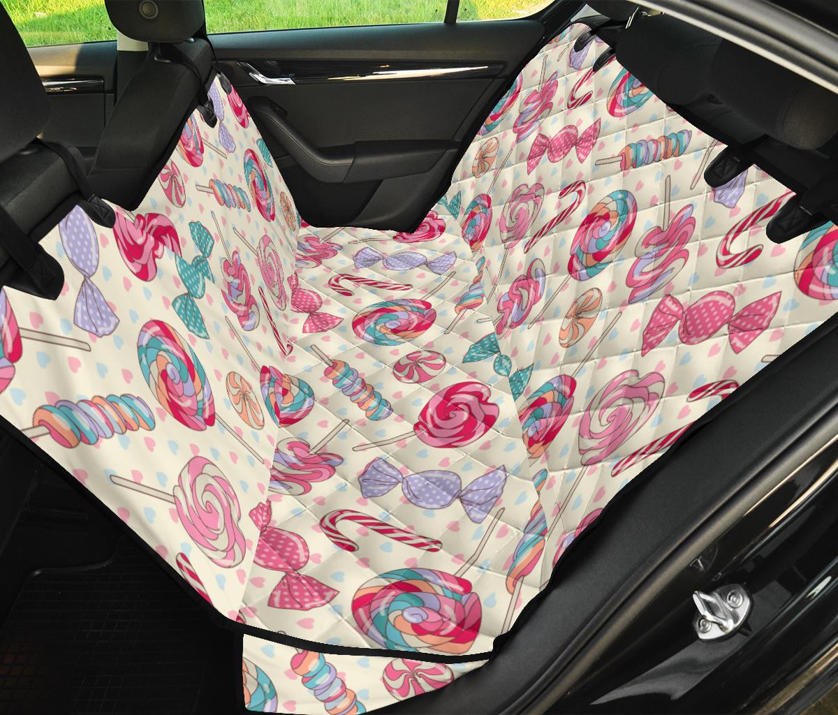 Candy Pattern Print Design CA04 Rear Dog  Seat Cover