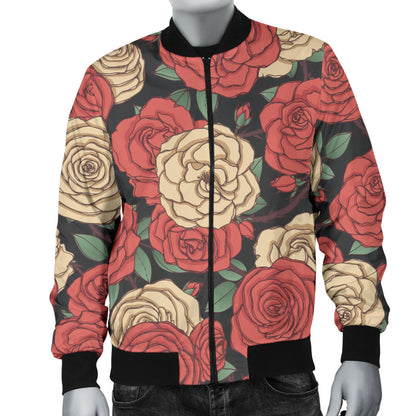 Camellia Pattern Print Design CM01 Men Bomber Jacket