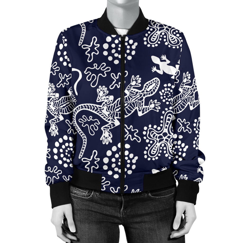 lizard Pattern Print Design 03 Women's Bomber Jacket
