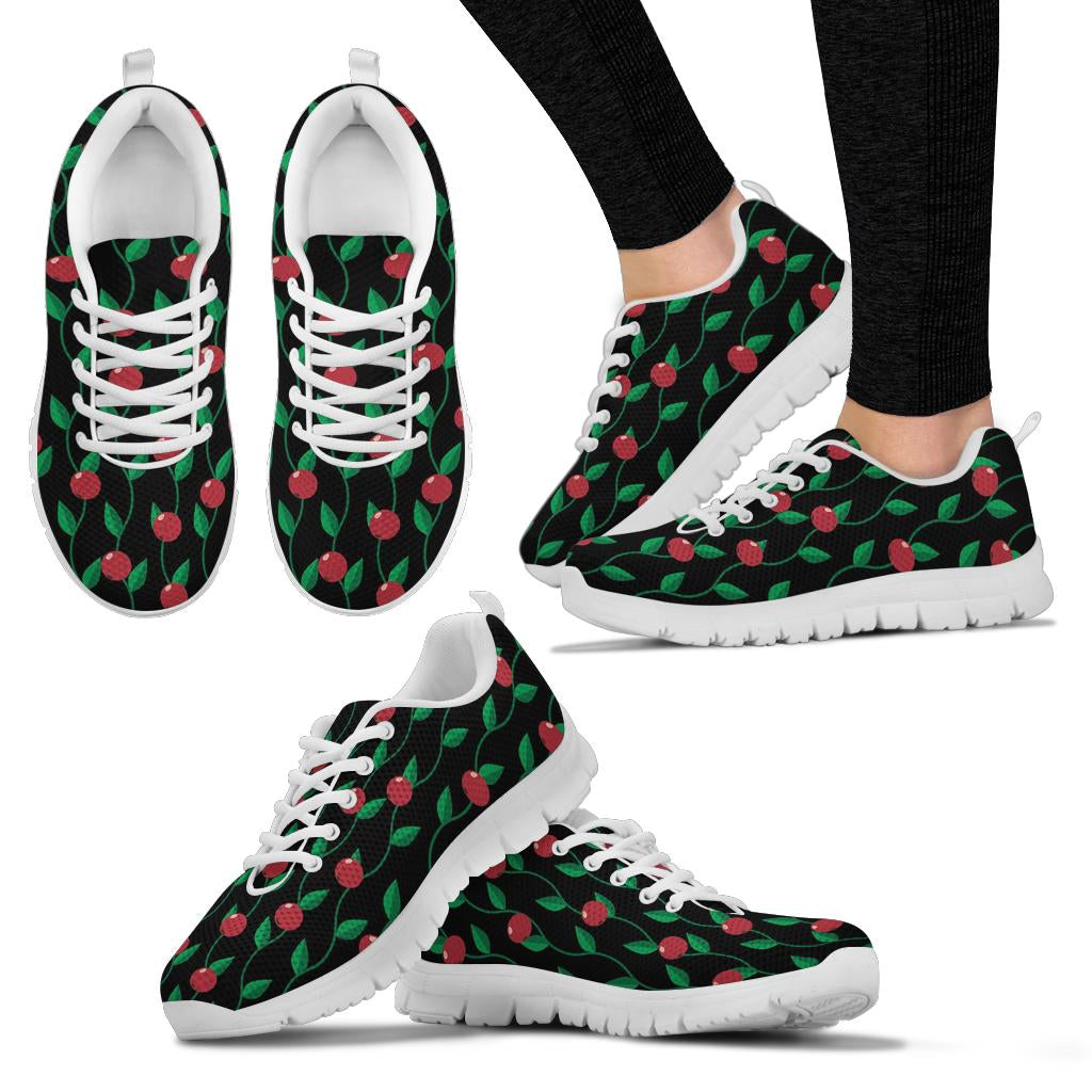 Cranberry Pattern Print Design CB01 Sneakers White Bottom Shoes