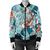 KOI Fish Pattern Print Design 05 Women's Bomber Jacket