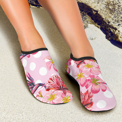 Bird Of Paradise Pattern Print Design BOP011 Aqua Water Shoes