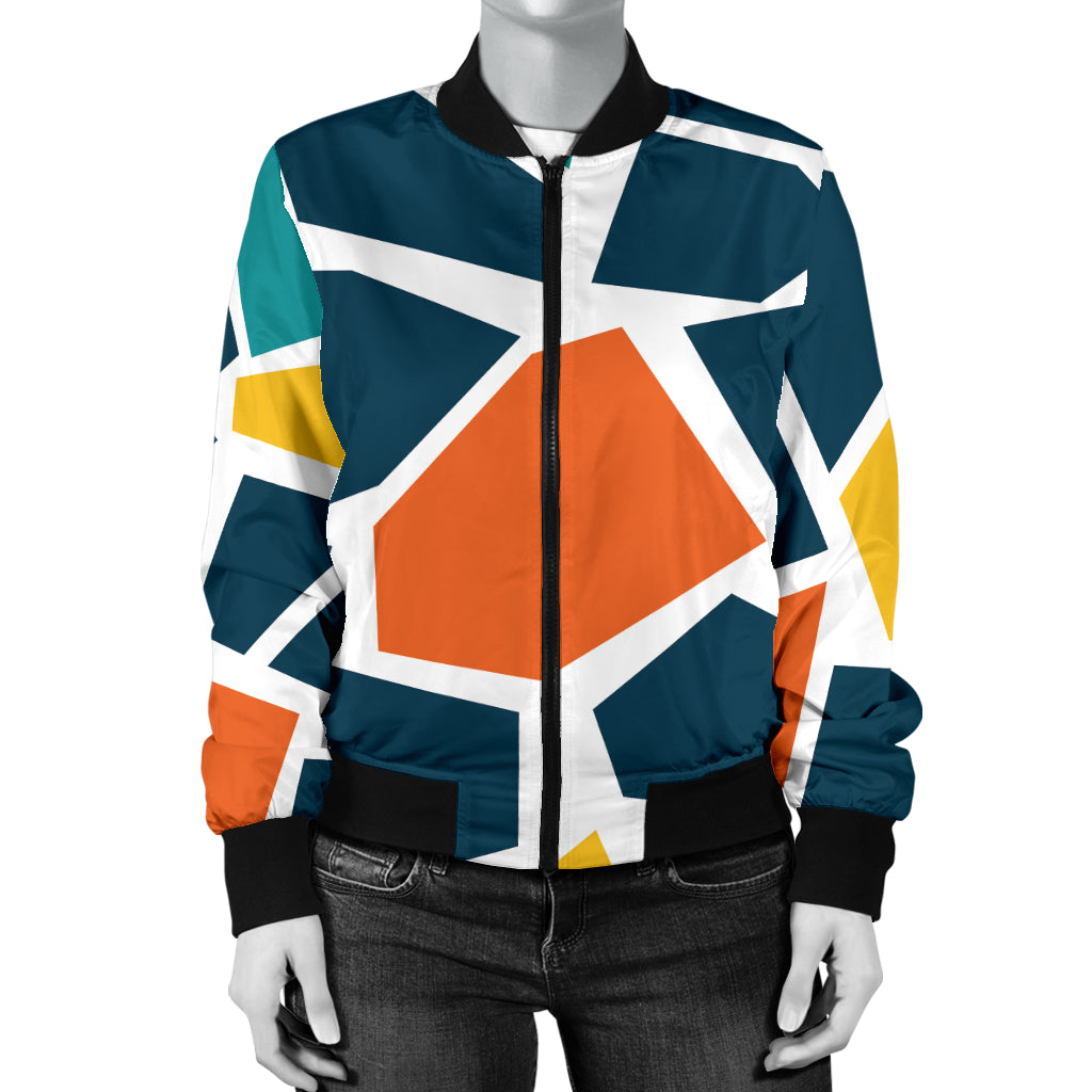 Mosaic Pattern Print Design 02 Women's Bomber Jacket