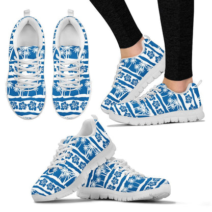 Hawaiian Themed Pattern Print Design H021 Sneakers White Bottom Shoes