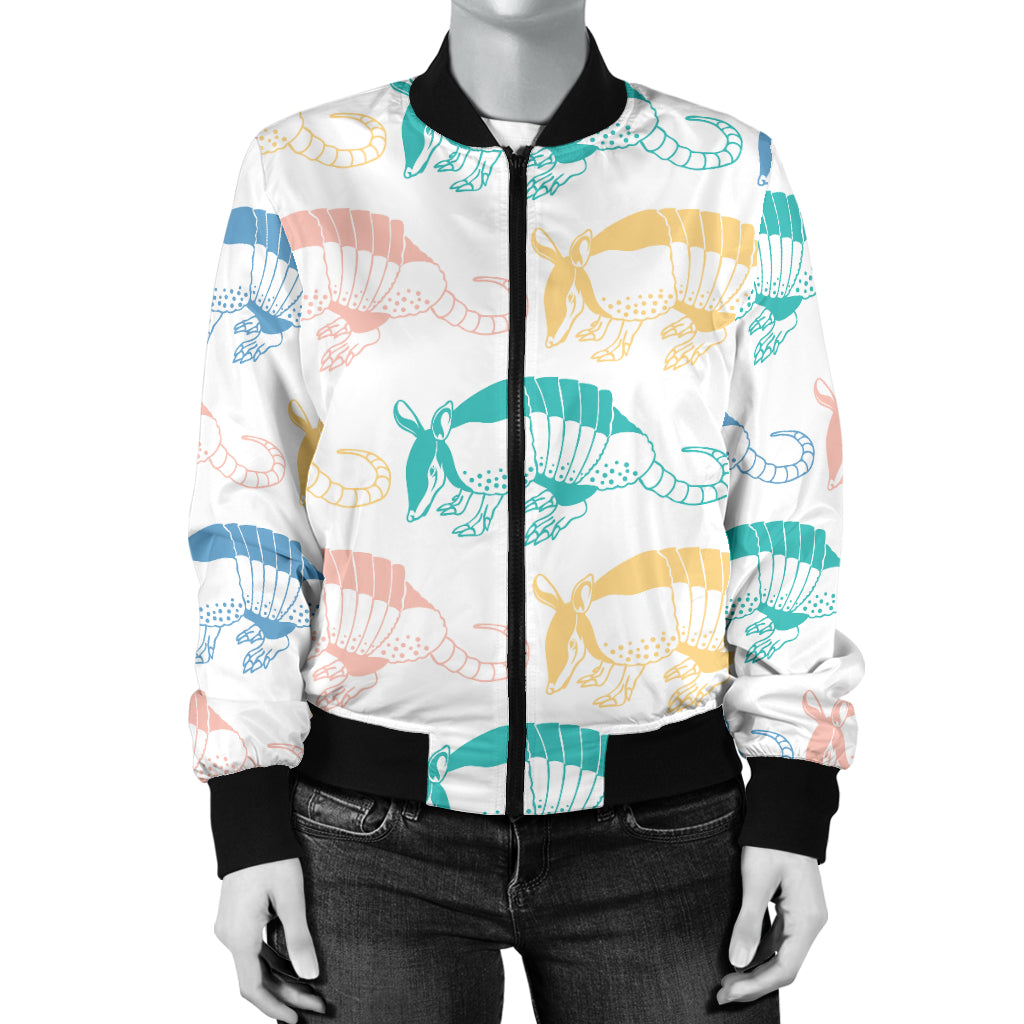 Armadillo Pattern Print Design 05 Women's Bomber Jacket