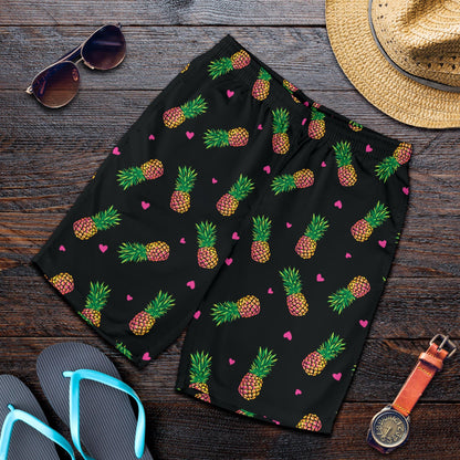 Neon Pineapple Pattern Print Design A04 Mens Shorts