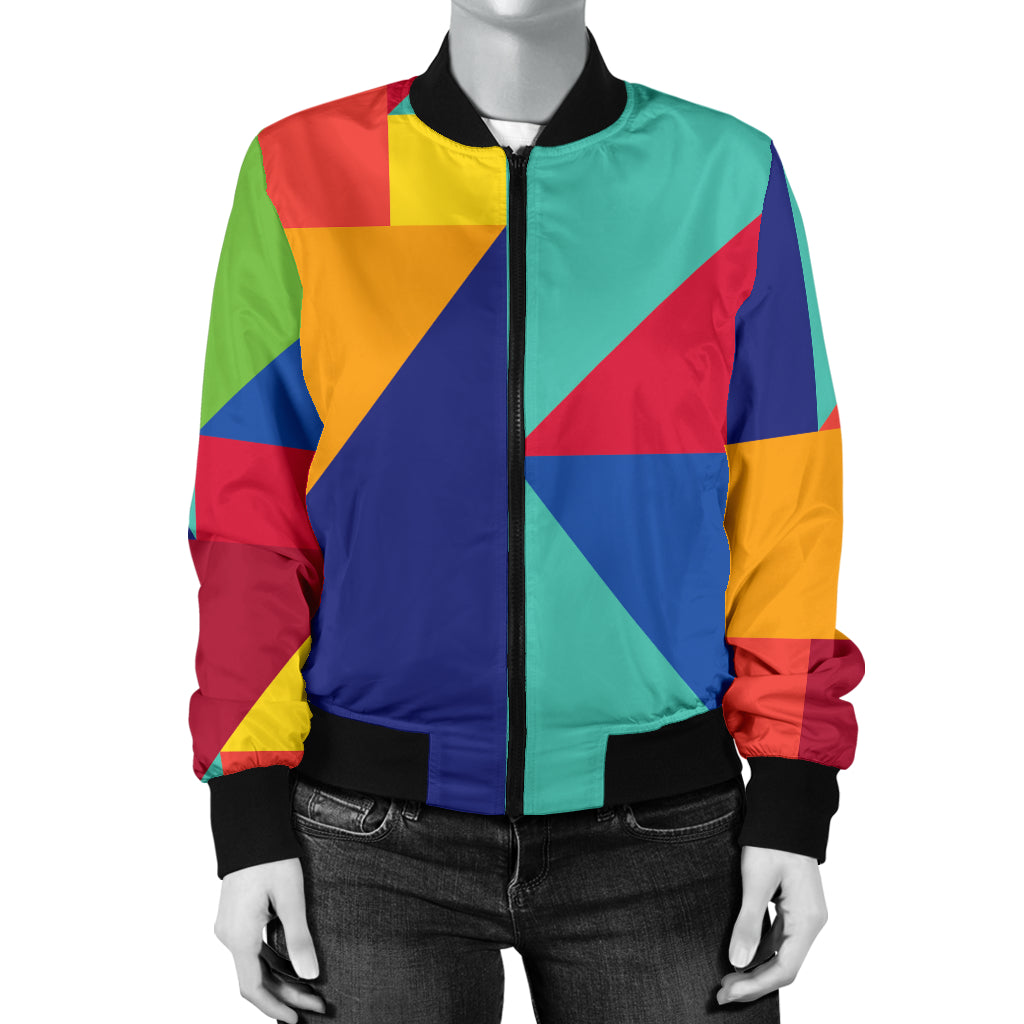 Mosaic Pattern Print Design 01 Women's Bomber Jacket