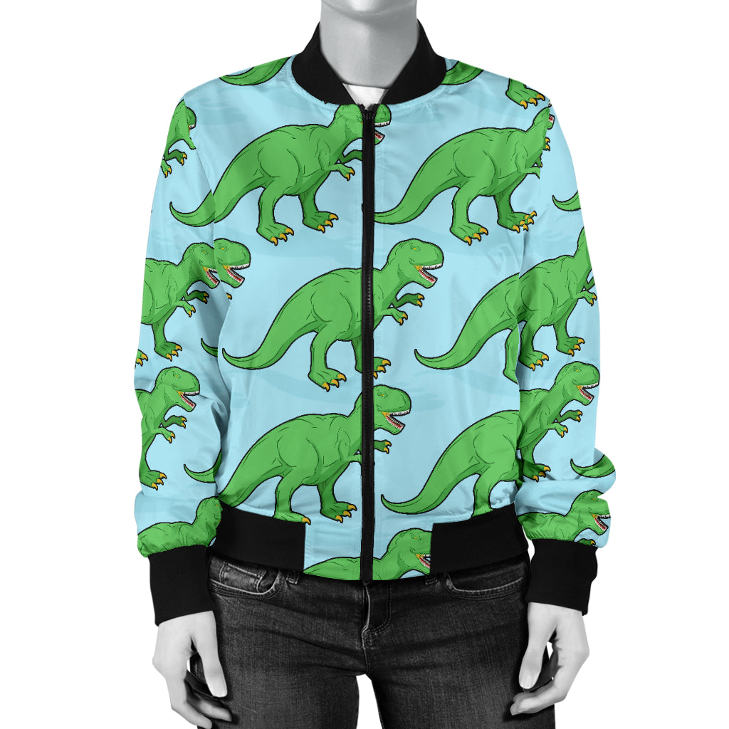 T Rex Pattern Print Design A01 Women's Bomber Jacket