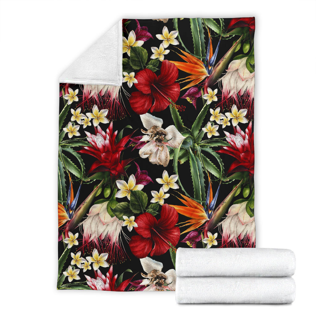 Summer Floral Pattern Print Design SF03 Fleece Blanket
