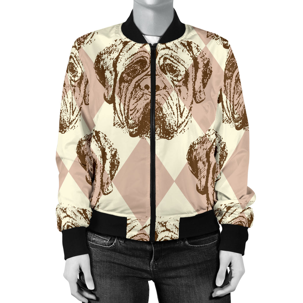 Mastiffs Pattern Print Design 01 Women's Bomber Jacket