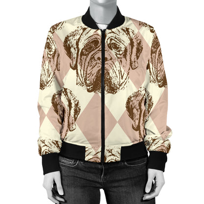 Mastiffs Pattern Print Design 01 Women's Bomber Jacket