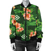 Hibiscus Pattern Print Design HB05 Women Bomber Jacket