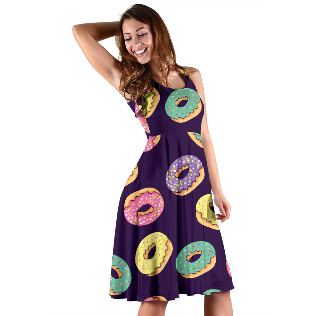 Donut Pattern Print Design DN08 Midi Dress