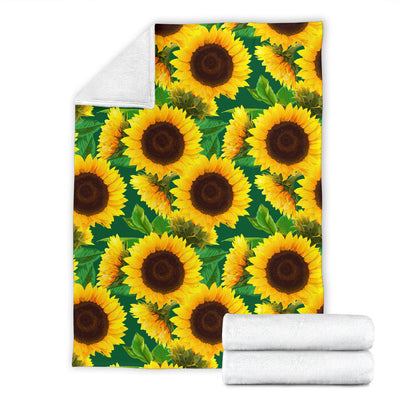 Sunflower Pattern Print Design SF02 Fleece Blanket