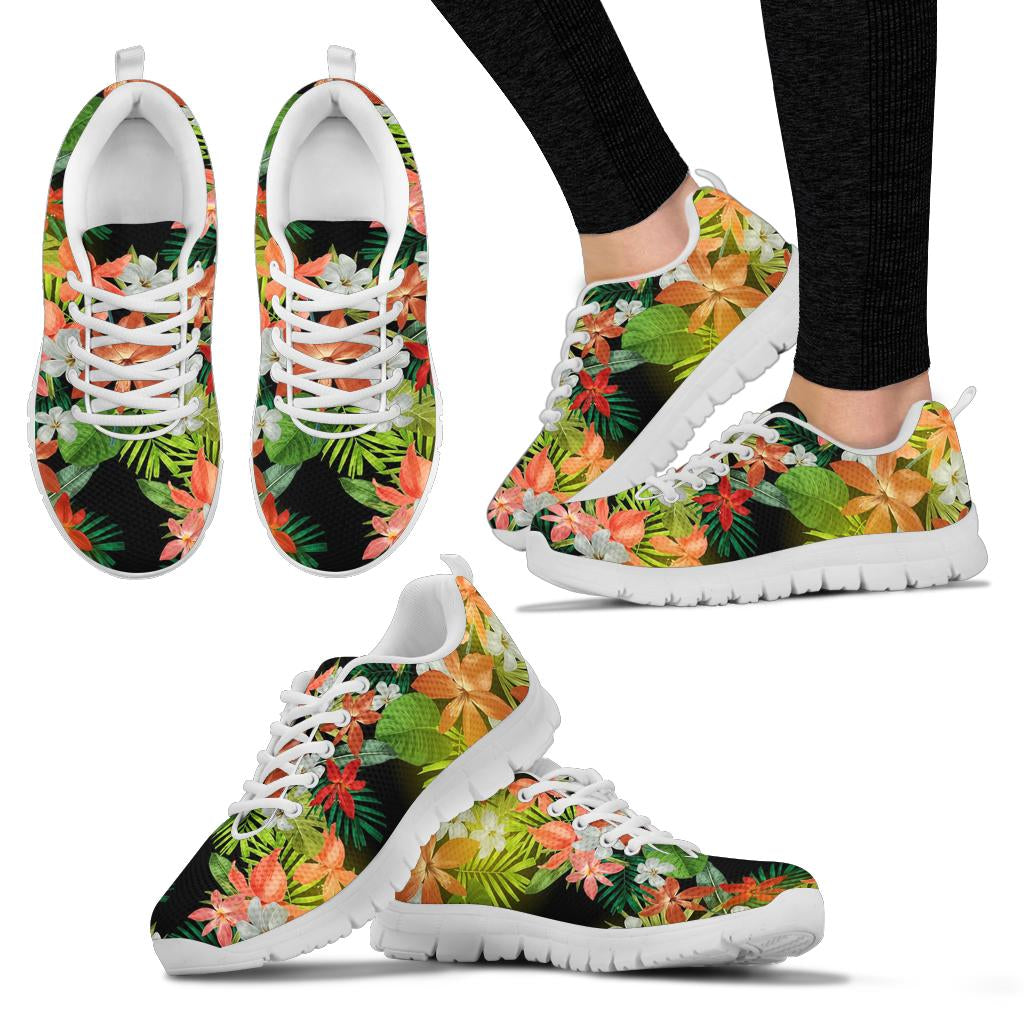 Amaryllis Pattern Print Design AL07 Sneakers White Bottom Shoes