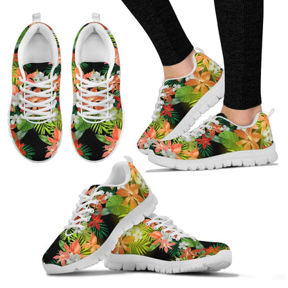 Amaryllis Pattern Print Design AL07 Sneakers White Bottom Shoes