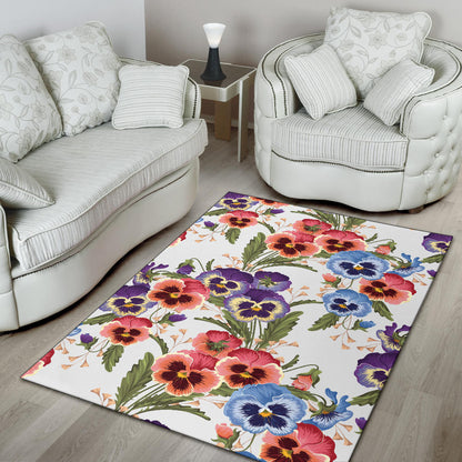 Pansy Pattern Print Design PS06 Area Rugs