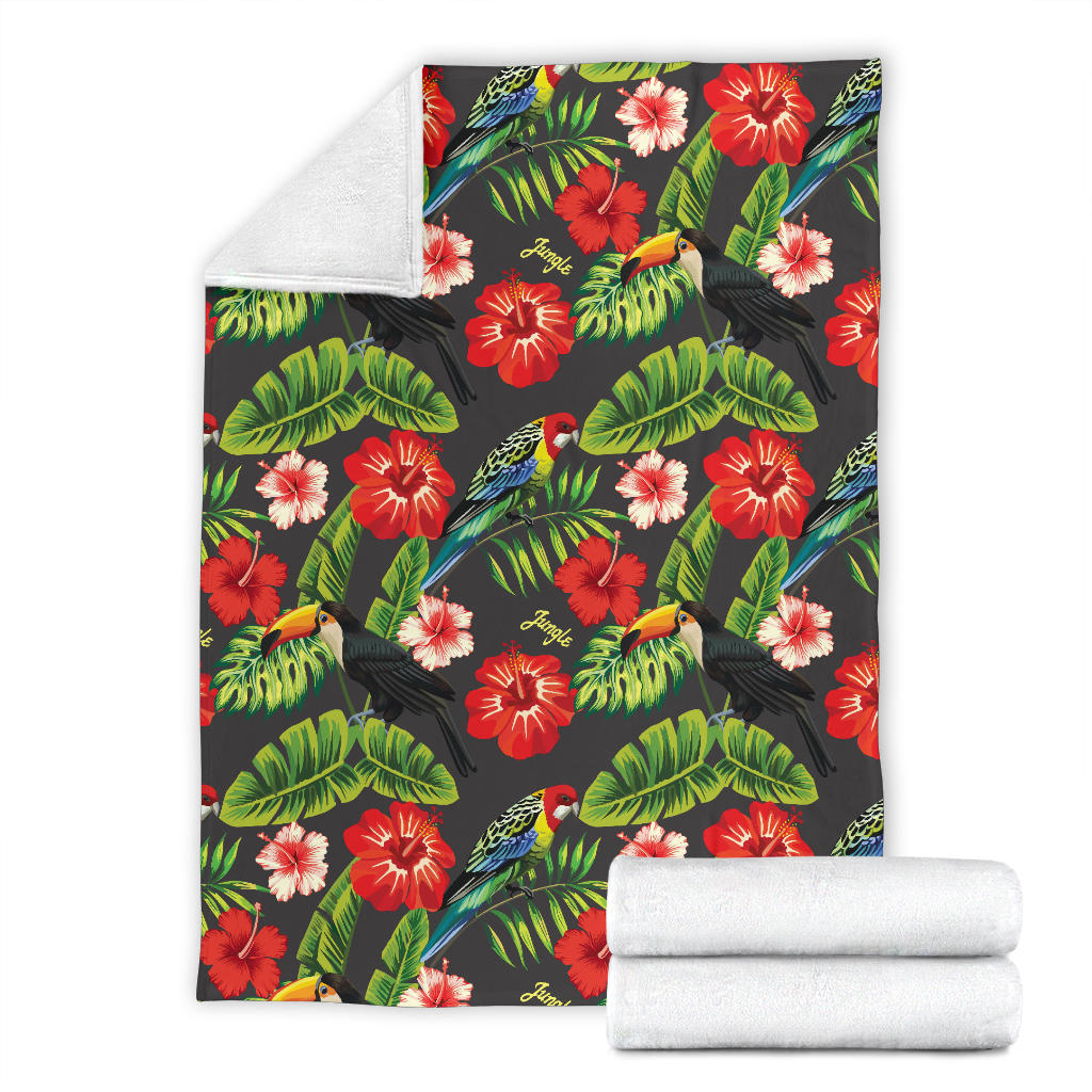 Tropical Flower Pattern Print Design TF04 Fleece Blanket