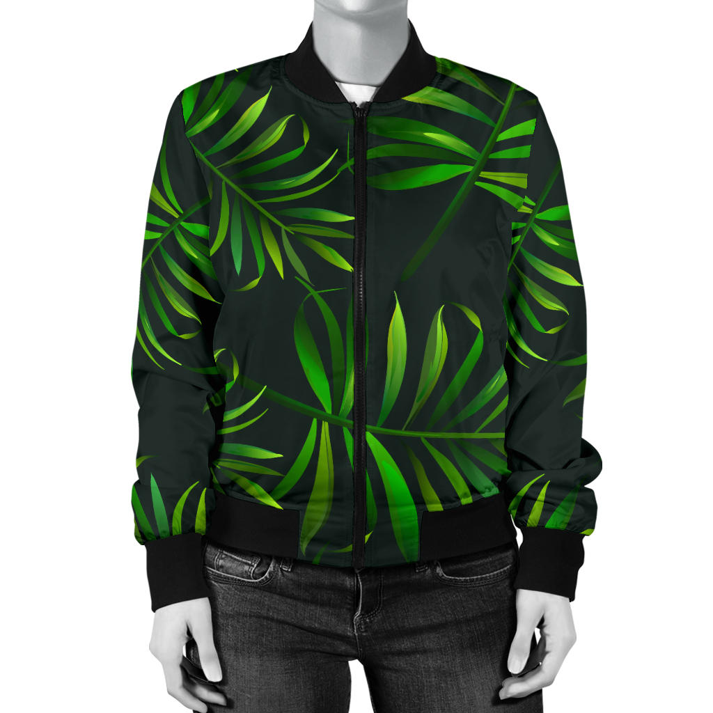 Rainforest Pattern Print Design RF03 Women Bomber Jacket