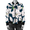 Amaryllis Pattern Print Design AL02 Women Bomber Jacket