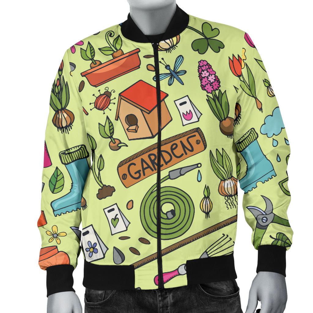 Gardening Pattern Print Design G02 Men Bomber Jacket