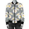 Daisy Pattern Print Design DS09 Women Bomber Jacket