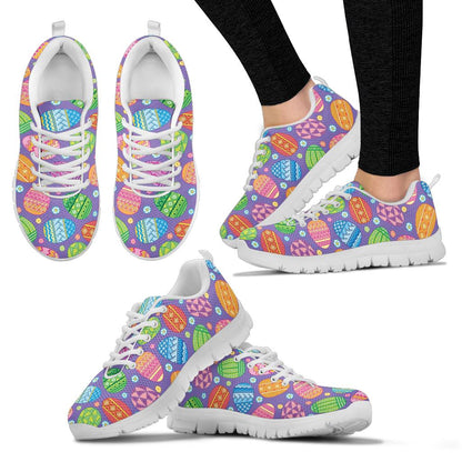 Easter Eggs Pattern Print Design RB010 Sneakers White Bottom Shoes