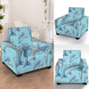 Dolphin Print Pattern Armchair Slipcover